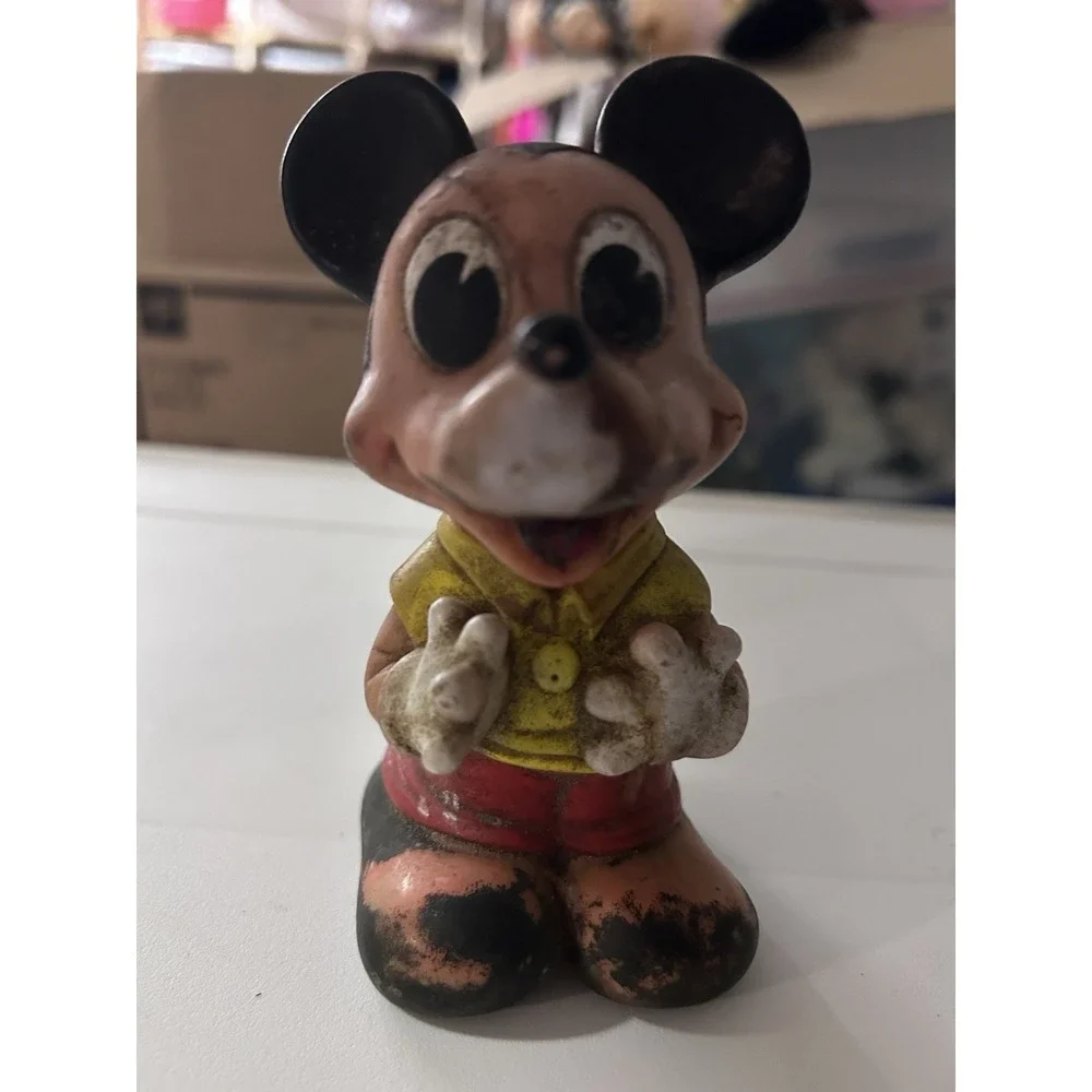 Mickey Mouse Rubber Squeaky Toy, Vintage, Dog Toy